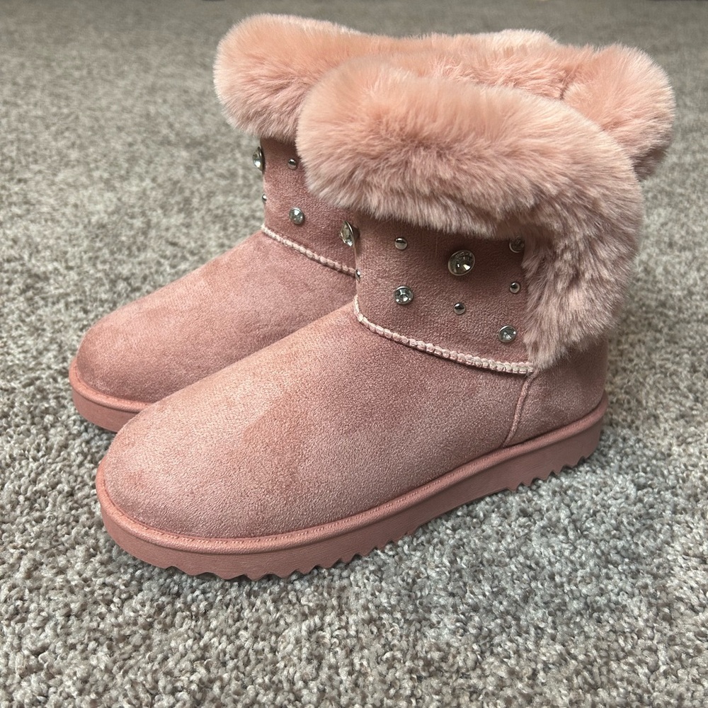 Pink Rhinestone Boots